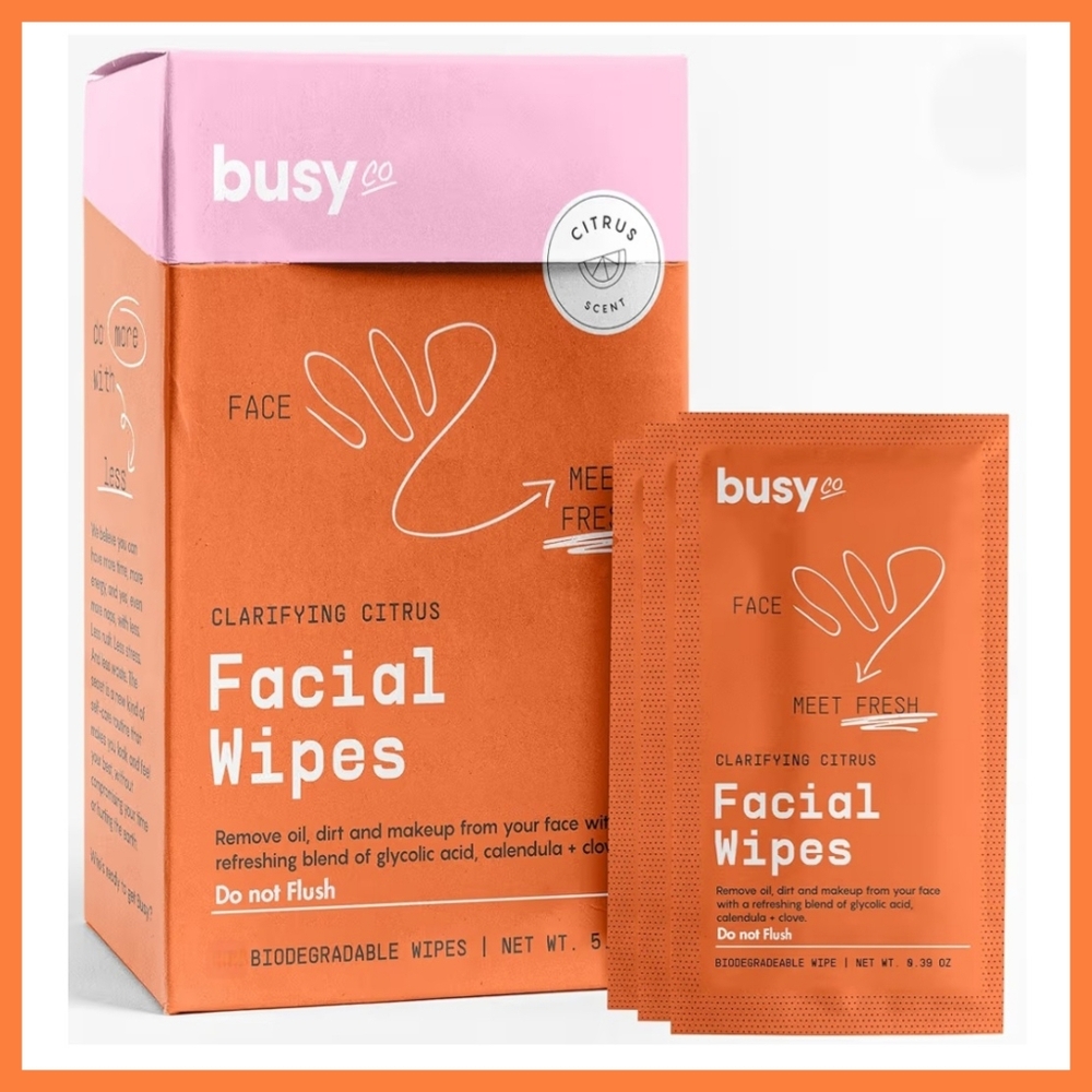 Busy Co Carifying Citrus Facial Wipes